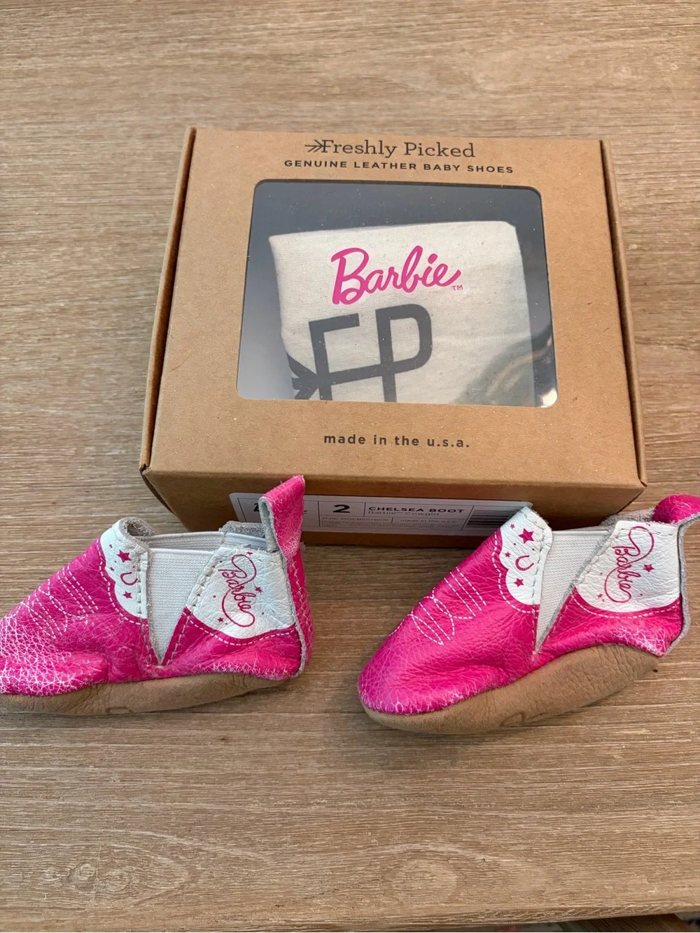 Freshly Picked Barbie™ Cowgirl Chelsea Boot Baby Shoe